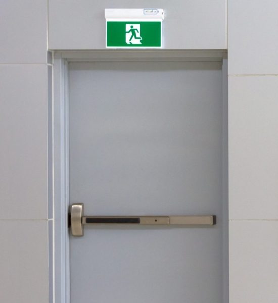 Fire exit door and fire extinguish equipment